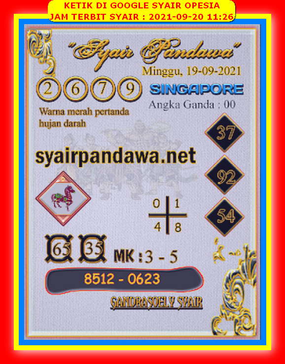 Syair Sgp Hari Ini Senin 20 September 2021 Opesia Official