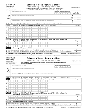 WHAT IS SCHEDULE 1? ~ eFile Form 2290 WHAT IS SCHEDULE 1? ~ eFile Form 2290