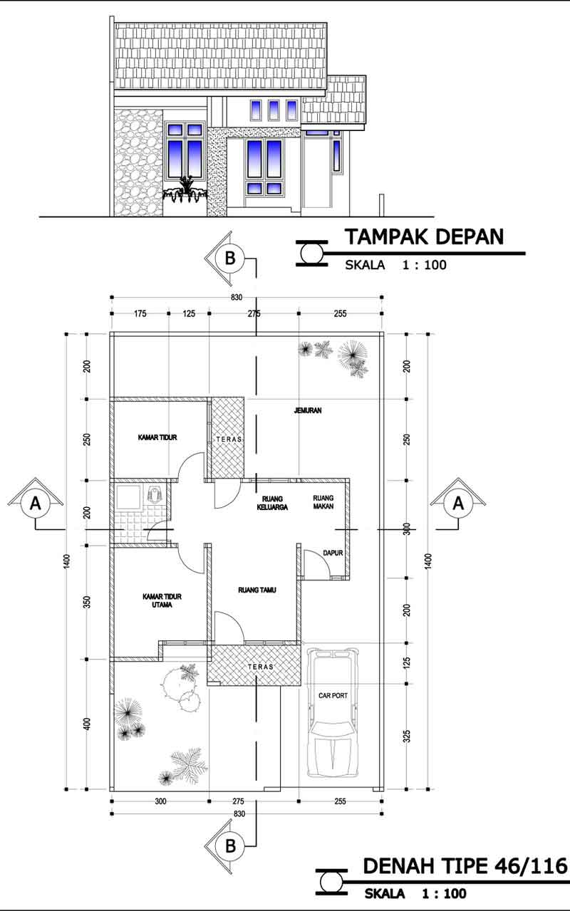 Contoh Denah Renovasi KPR-BTN  Gambar Desain Rumah Minimalis
