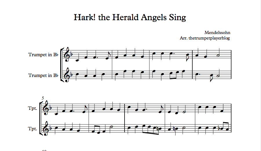 The Trumpet Player Free Hark! the Herald Angels Sing Trumpet Duet