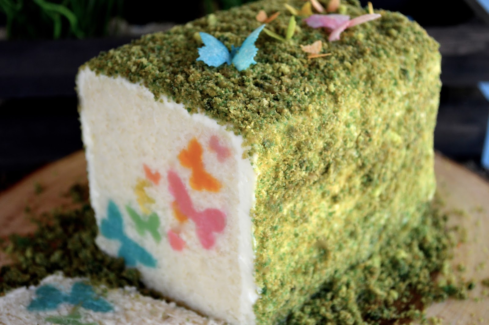 Once Upon A Pedestal Surprise Inside Spring Butterfly Flight Cake
