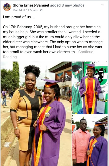  Nigerian woman shares touching story as she celebrates her housemaid of 13 years on her Matriculation