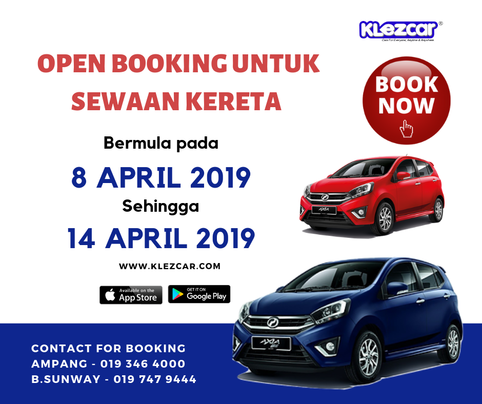 OPEN BOOKING (8-14 APR 2019)