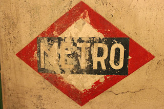 Cartel antiguo del Metro de Madrid