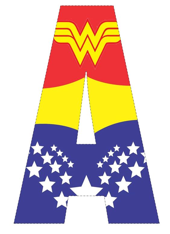 Abecedario con el Logo de Mujer Maravilla. Wonder Woman Logo Abc. Oh my Alfabetos!