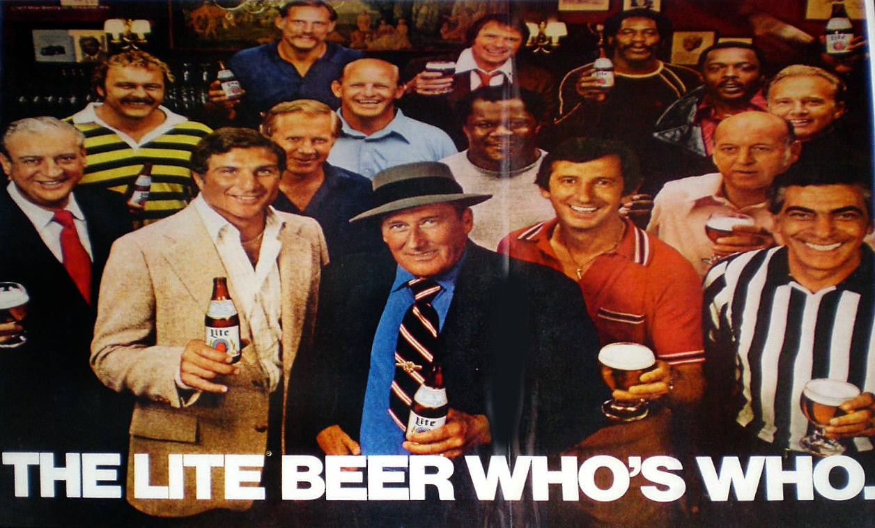 Dick Butkus Bubba Smith Knock Em Down 1982 Miller Lite Original Ad 8.5 x 11"