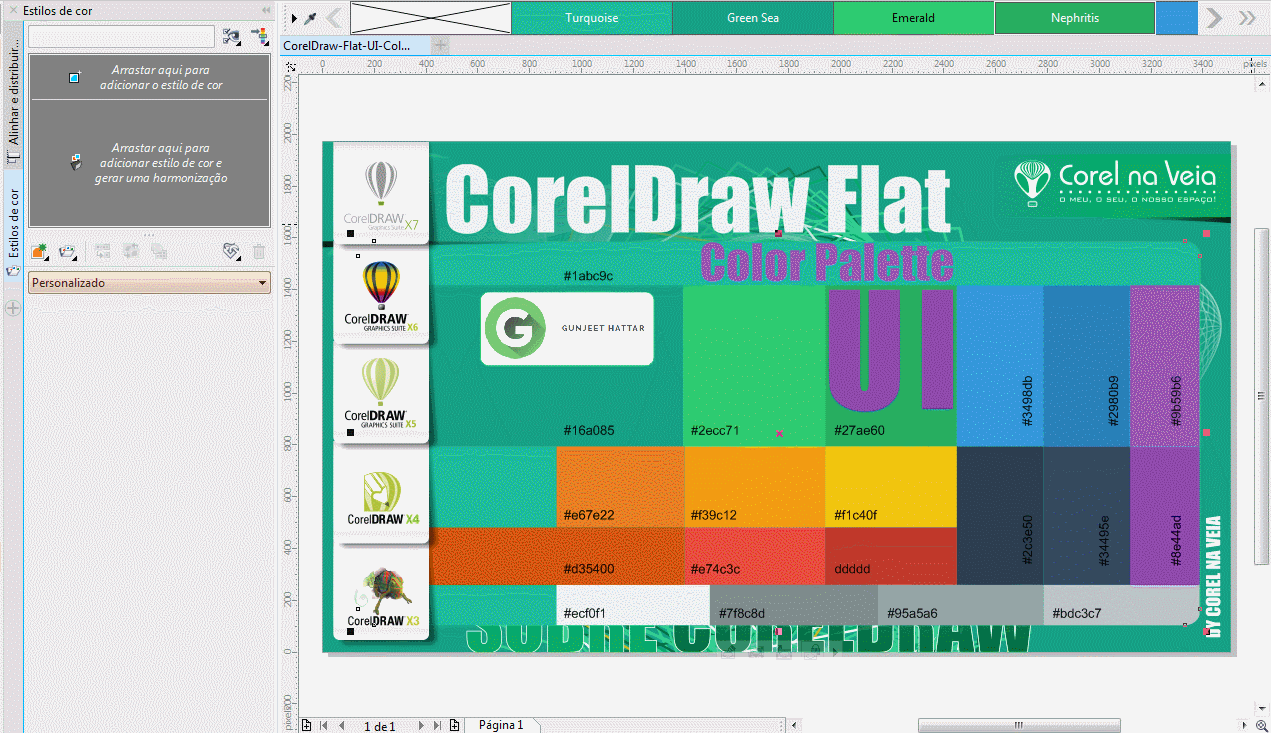 CorelDraw Flat UIColor Palette FREE DOWNLOAD Corel na Veia