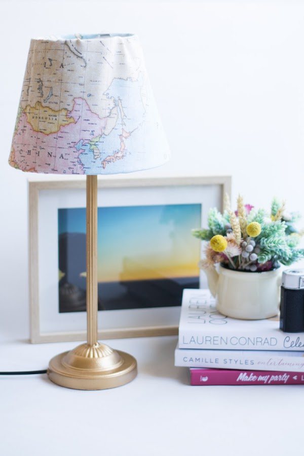 Lámpara de tela mapas