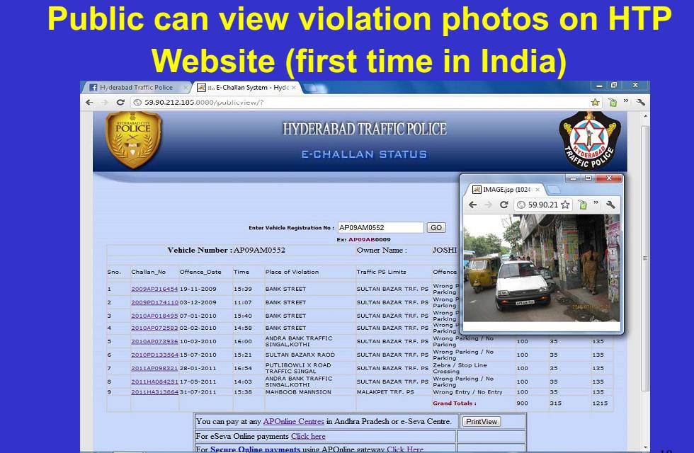 Integrated E-Challan System Launched by Hyderabad Traffic Police.