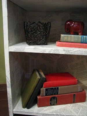 Two Blue Houses: Decoupage Bookshelf