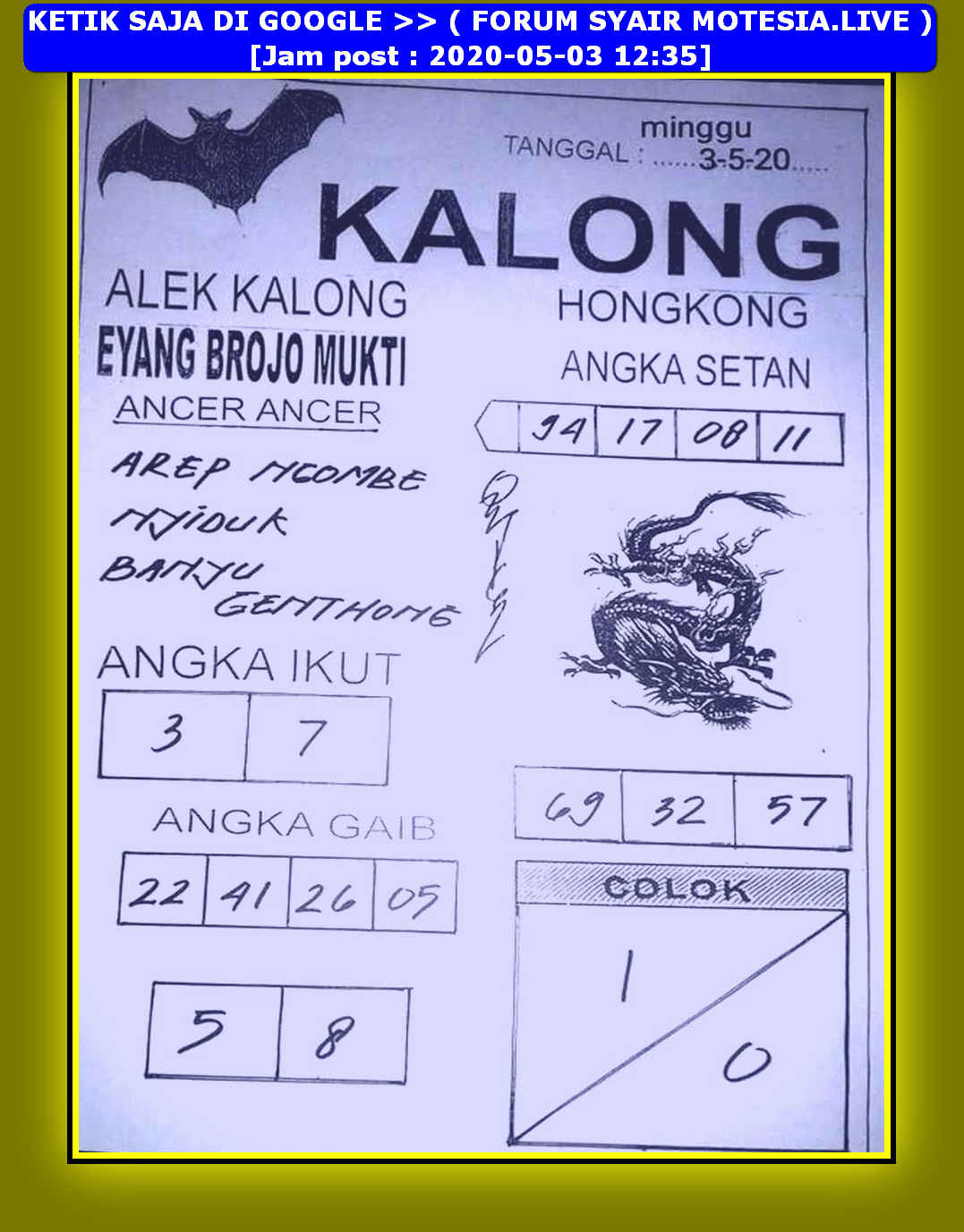 1 New Message Kode Syair Hongkong 3 Mei 2020 Forum Syair Togel Hongkong Singapura Sydney 1 New Message Kode Syair Hongkong 3 Mei 2020 Forum Syair Togel Hongkong Singapura Sydney