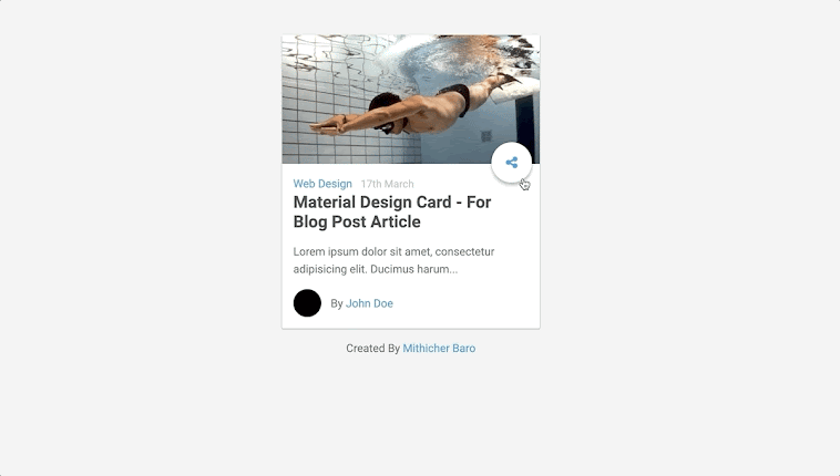 Material Design Card - For Blog Post Article