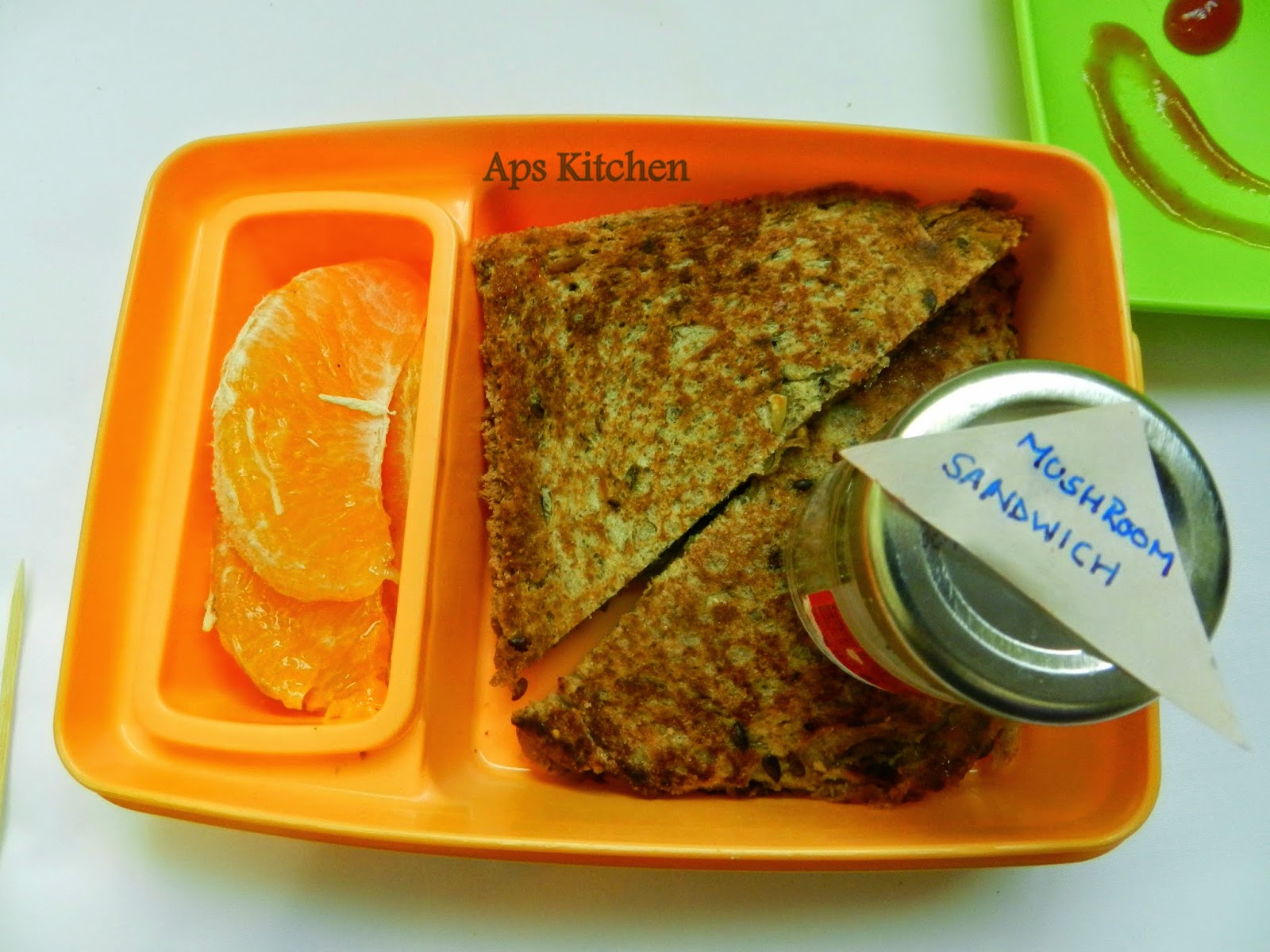 Mushroom Sandwich Tiffin/snack box recipe