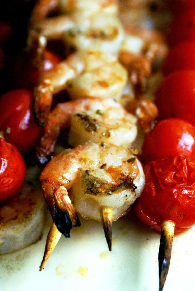 Greek Marinated Shrimp and Cherry Tomatoes