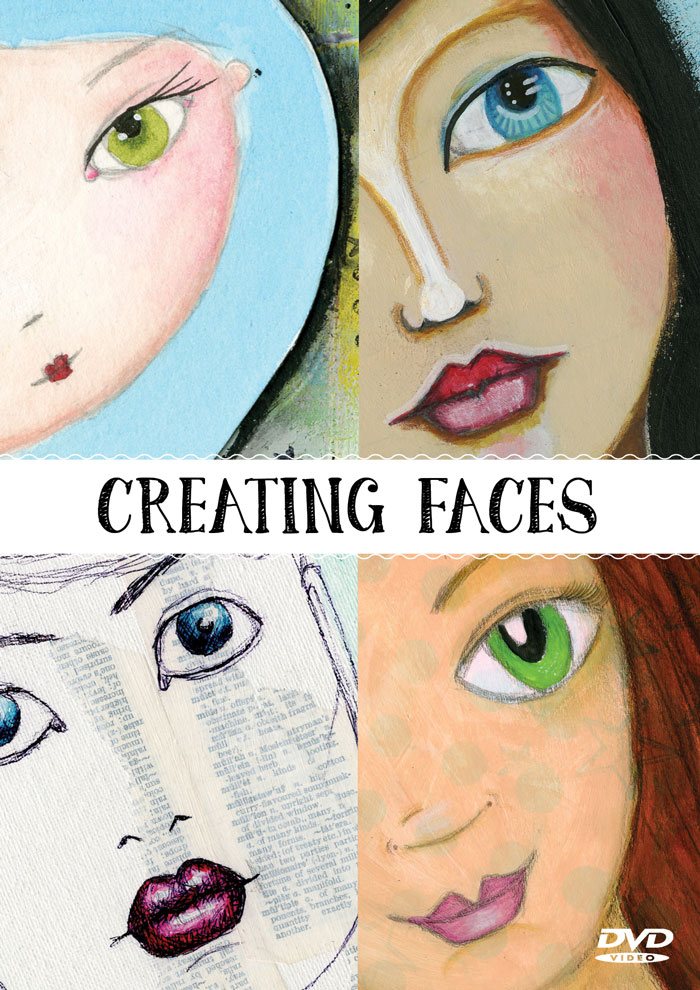 Creating Faces Video showing how to add faces to your mixed media work