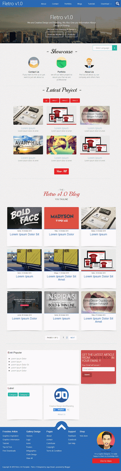 Fletro v1.0 Flat Blogger Template Fletro v1.0 Flat Blogger template capture