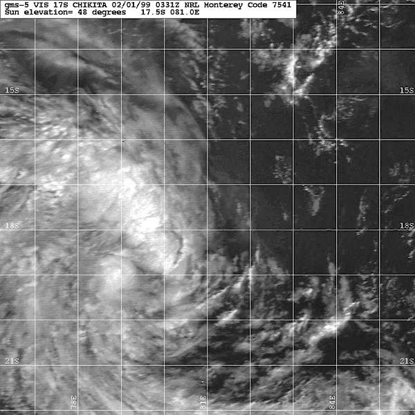 Image satellite de la tempête Chikita