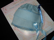 This precious Baby Blue. Vintage Hankie Bonnet (vintage hankie baby bonnet )