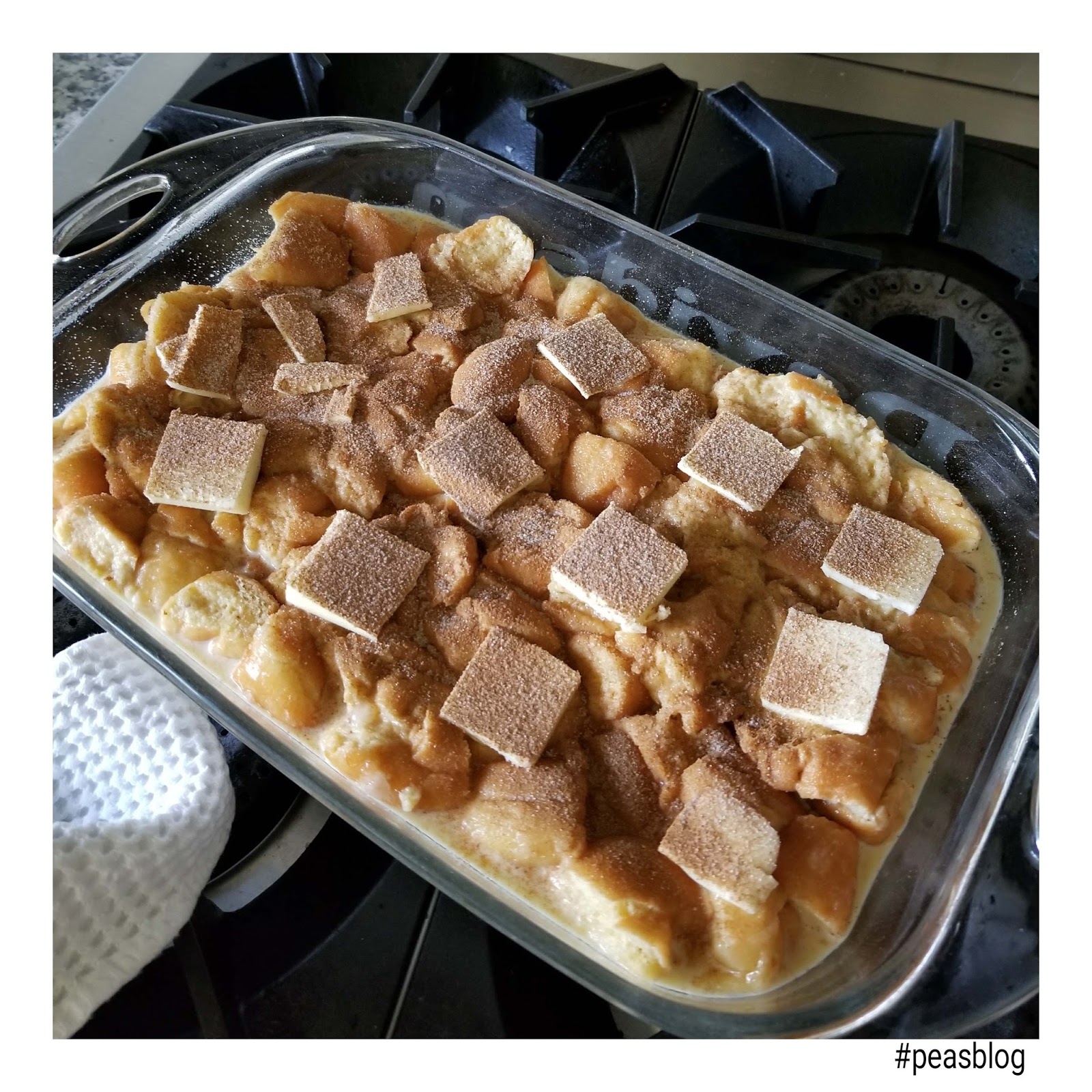 Give Peas a Chance Donut Bread Pudding