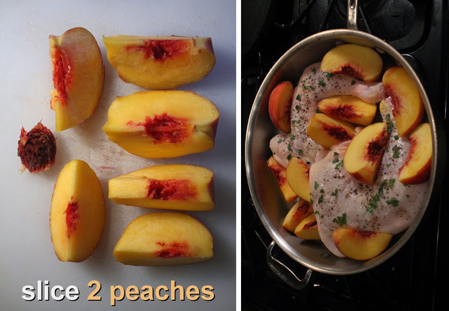The 99 Cent Chef Roast Chicken with Peaches & Herbs