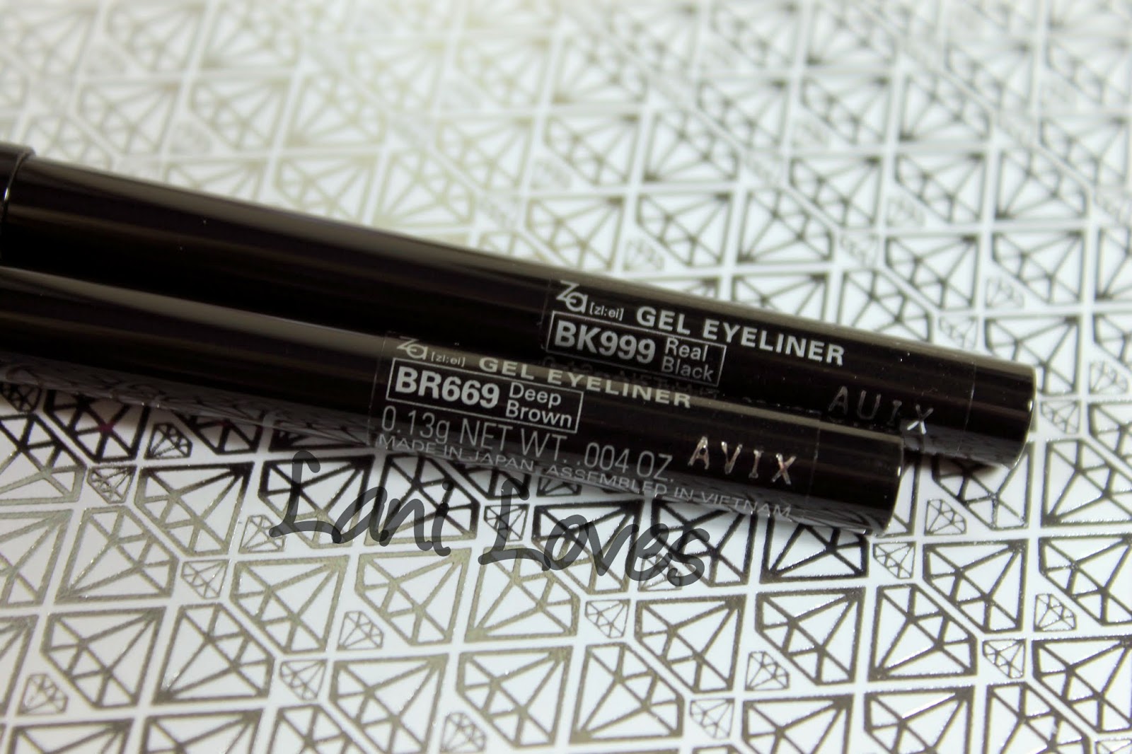 ZA Gel Eyeliner - BR669 Deep Brown and BK999 Real Black Swatches & Review