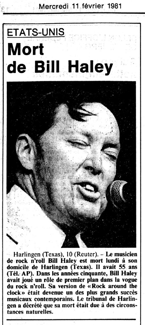 Rock & Roll Newspaper Press History: Bill Haley - Gazette De ...