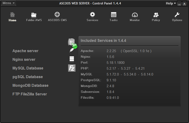 برنامج مجاني لمطوري ومصممي الويب لتجربة إصدارات مختلفة من خوادم الويب ASCOOS Web Server 1.4.7