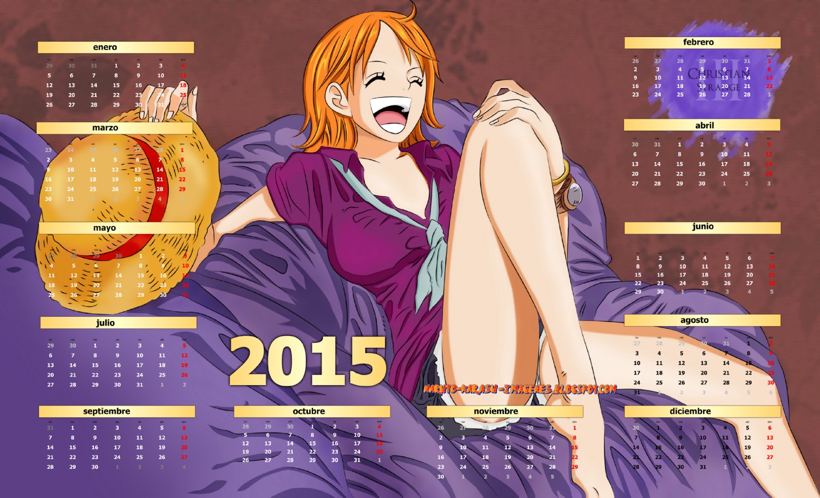 calendario one piece 2015