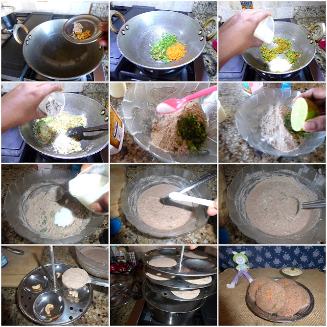 images of Ragi Rava Idli Recipe / Instant Ragi Rava Idli Recipe / Ragi Vegetable Idli Recipe - Millet Recipes