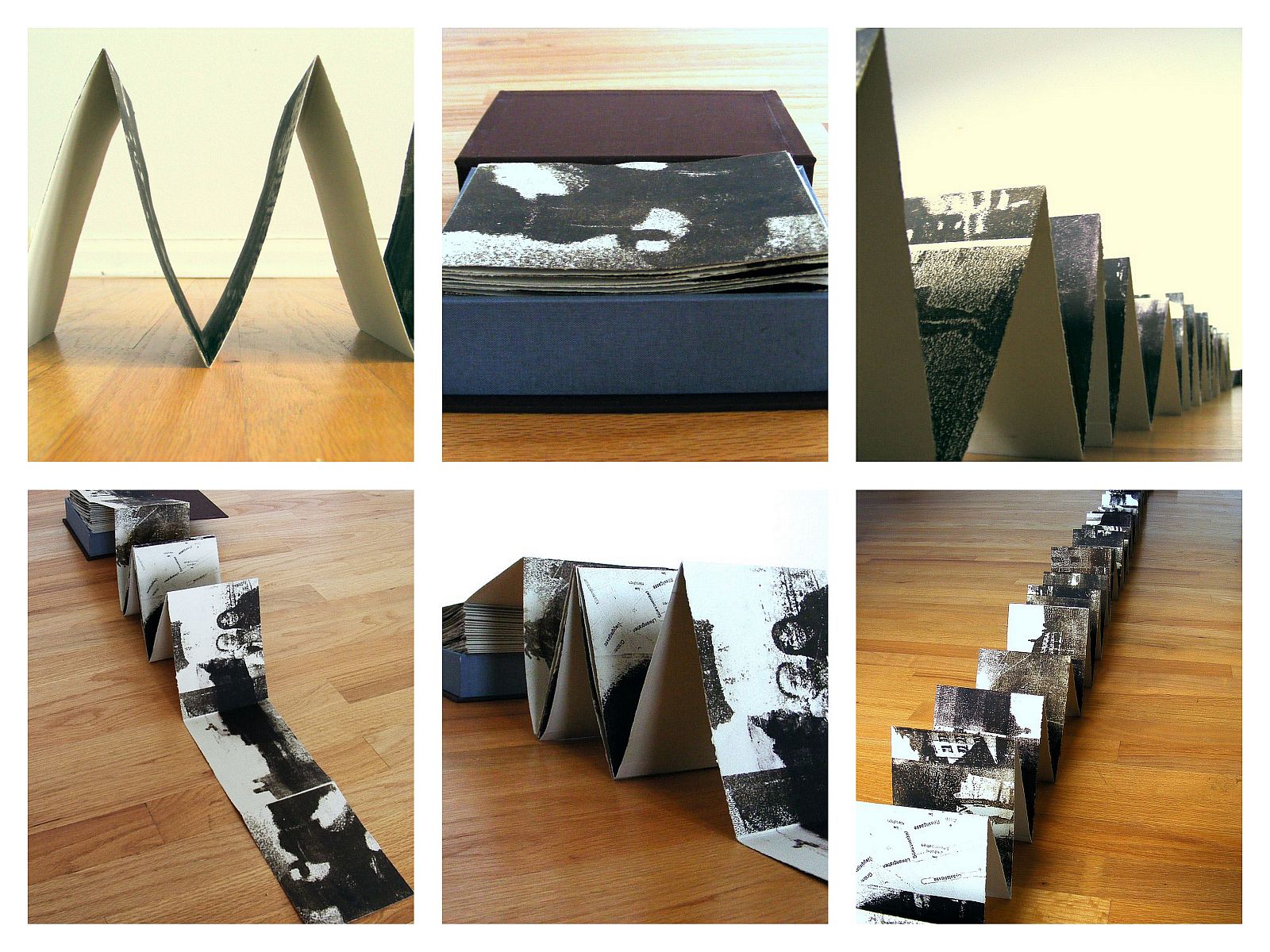 The 100 page accordion book assembled