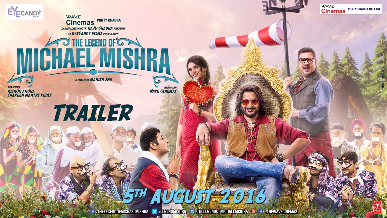 Complete cast and crew of The Legend of Michael Mishra (2016) bollywood hindi movie wiki, poster, Trailer, music list - Arshad Warsi and  Aditi Rao Hydari, Movie release date 5 August 2016