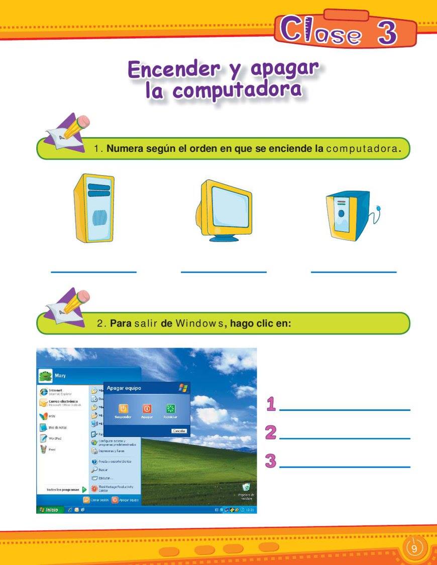 Fichas de Primaria Informática para niños Fichas de Primaria Informática para niños