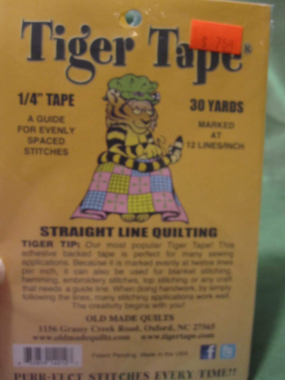 Straight Line Stitching 9 Lines Per 1 Tiger Tape