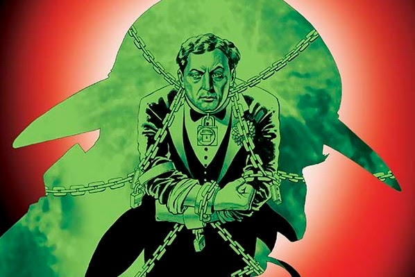 Art-only cover of Sherlock Holmes vs. Harry Houdini for New York Comicon