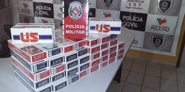 Polícia Militar apreende mais de 40 maços de cigarro sem nota fiscal em Bom Sucesso-PB