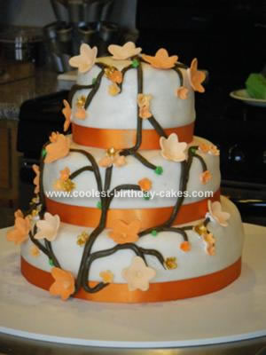 Orange Wedding Cakes With Accesories:Wedding