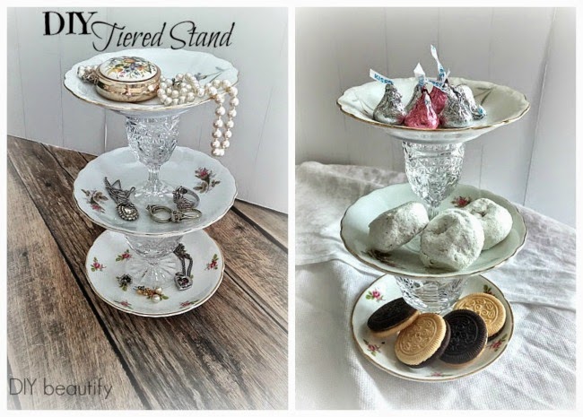 DIY Tiered Plate Stands www.diybeautify.com