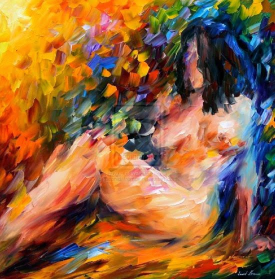 Leonid Afremov pinturas a óleo impressionista sensual mulheres