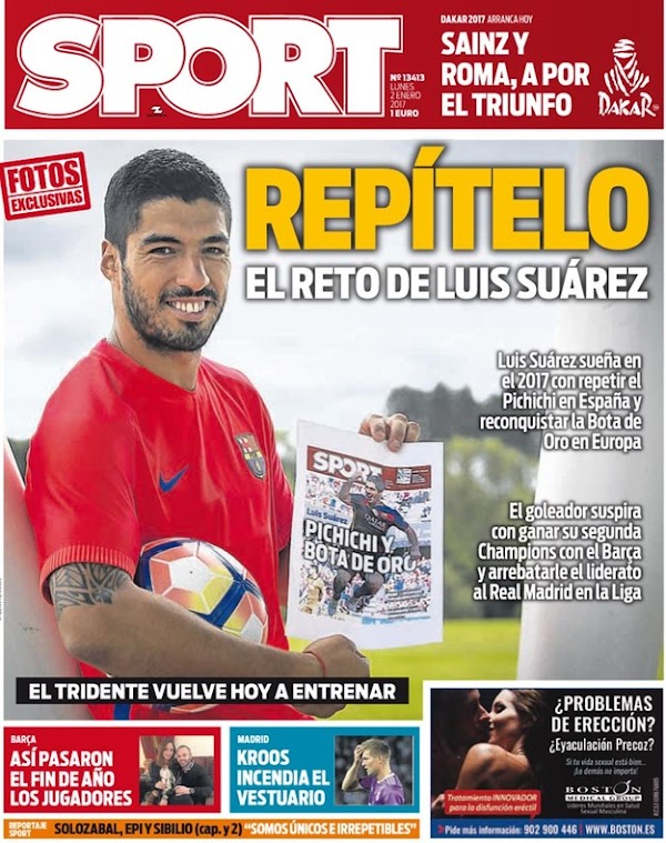 FC Barcelona, Sport: "Repítelo, el reto de Luis Suárez"