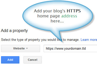 Adding new property to Google Search Console