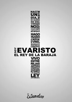 imagen de una cruz formada con la letra de la canción Jesucristo García de Extremoduro