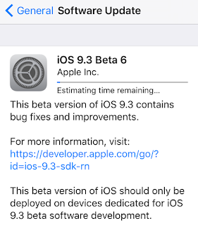 Apple seeds beta 6 of iOS 9.3 and watchOS 2.2