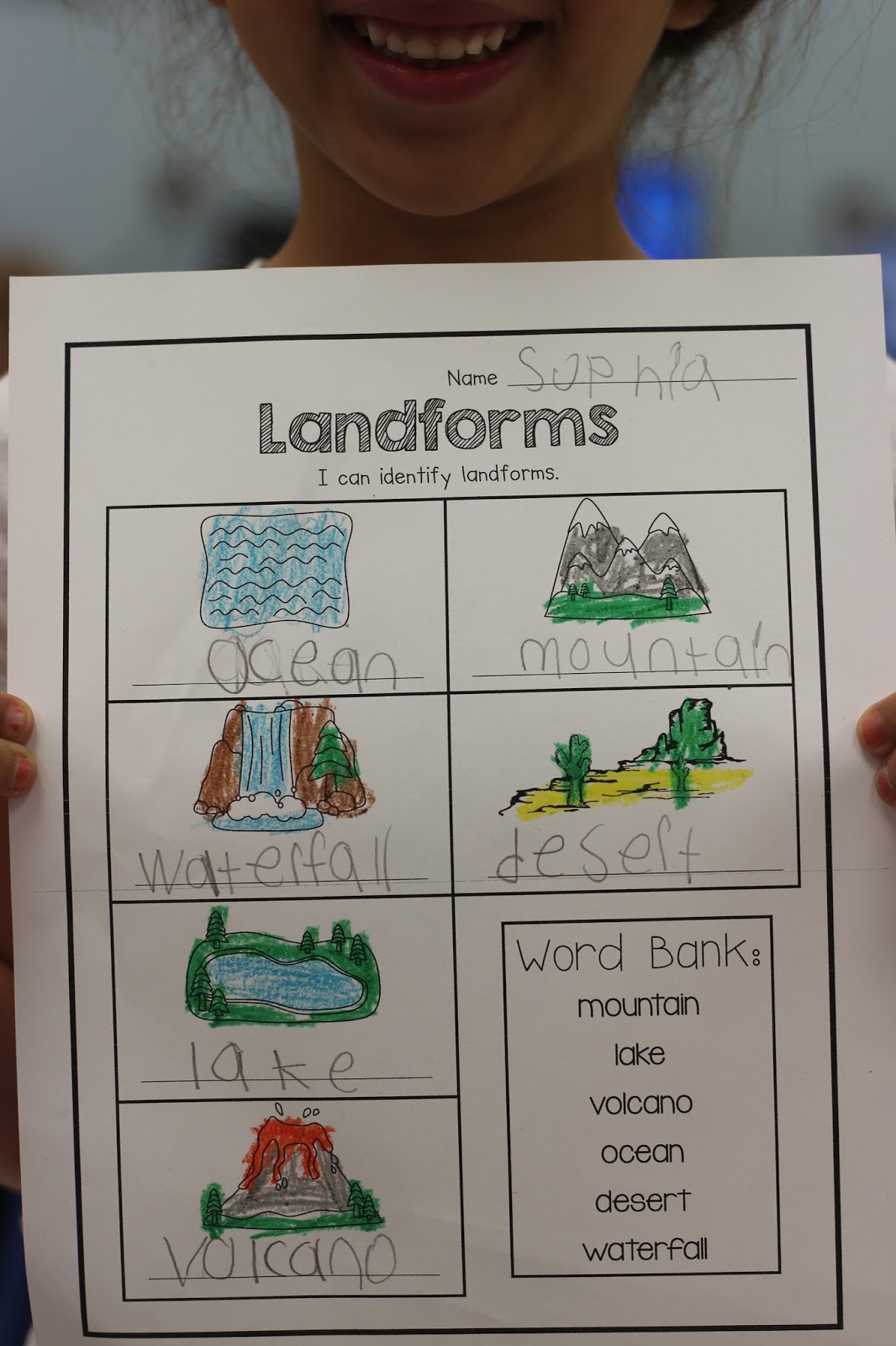 Kindergarten Smiles Landforms Formal Observation