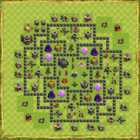 80 Base Town Hall 9 Defense Trophy.