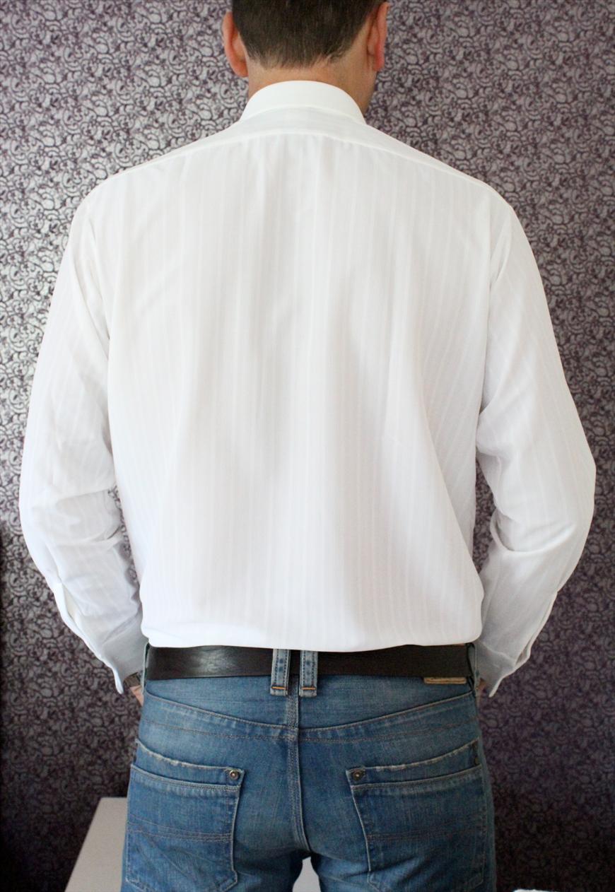 Nylon Shirts: Foster Bros White Stripe Nylon Shirt 1960's