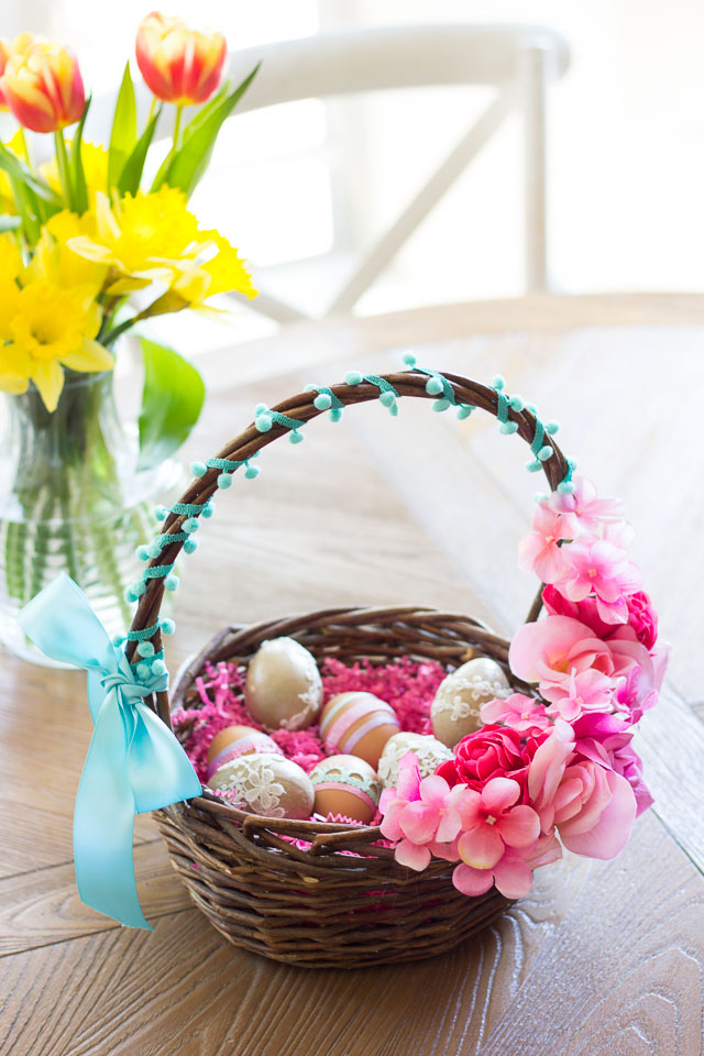 Thrifty DIY Floral Easter Baskets Design Improvised