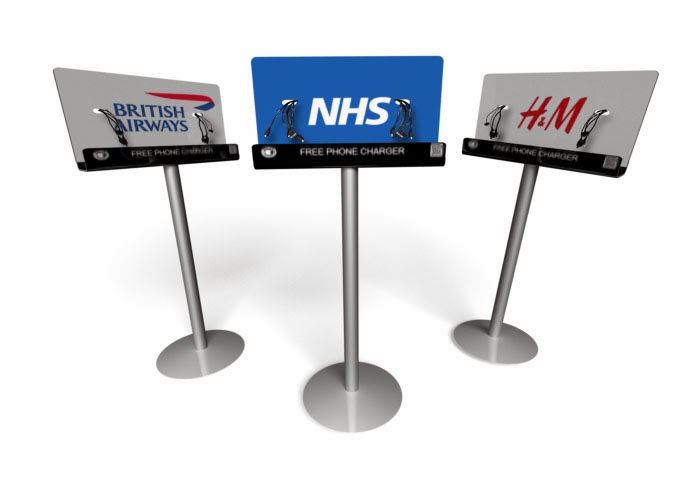 Vischarge® Mobile Phone Charging Kiosk introduced across London, UK.