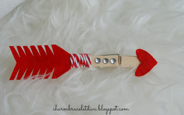 Felt and rhinestone Valentine's arrow/clothespin from Target