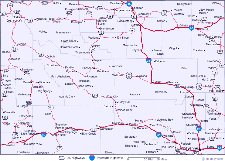 Map Of Southern Wyoming