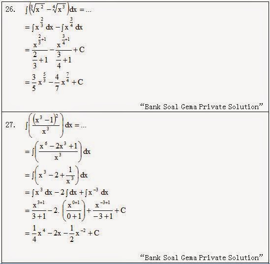 Soal dan Jawaban Integral Tak Tentu No. 2327 Gema